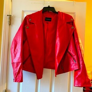 Eloquii Red pleather cropped jacket